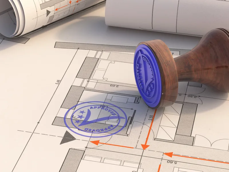 plan-approval-blue-stamp-approved-blueprint-3d-illustration